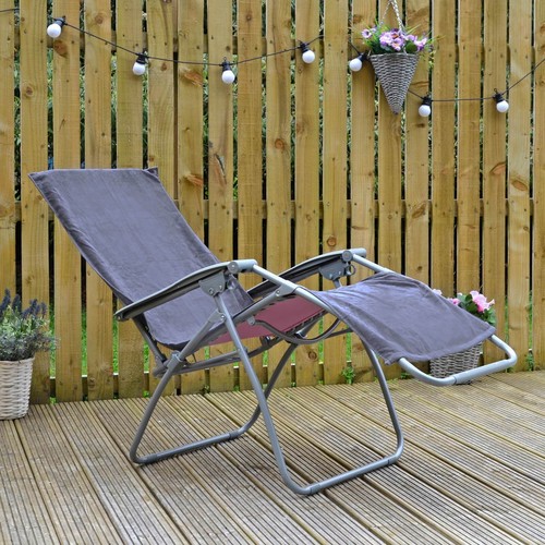 Grey garden lounger - lounger, towel